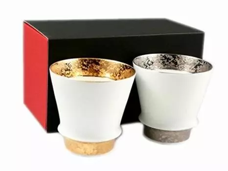 Arita Ware Takumi no Kura Kajiken Kiln Obi Золотая Платиновая пара очков Supreme Shochu 24405 Цвет/Obi золотой