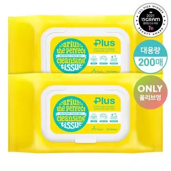 Ariul Stress Reliefing Purefull Cleansing Tissue Plus, 100 листов x 2 упаковки