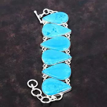 Аризона Бирюзовый Браслет Стерлингового Серебра 925 Браслет Регулируемый Браслет-Цепочка Ювелирные Изделия Ручной Работы Подарок Для Женщин Дизайнерский Браслет Из Драгоценных Камней Adjustable