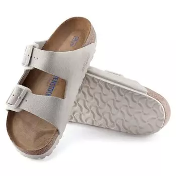 Arizona Strap Sandals Suede Soft Footbed Unisex Arizona 1024554 Regular [Birkenstock] Antique_White EU41(26.5cm)