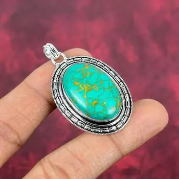 Подвеска из бирюзы Аризоны, ювелирные изделия из цельного серебра 925 пробы, подвеска из драгоценных камней, ювелирные изделия ручной работы для свадебного подарка 1.96 Inches синий