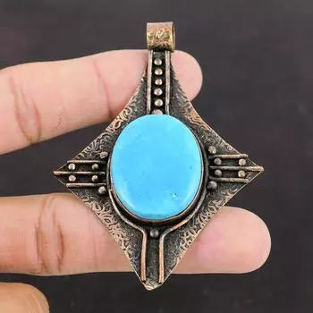 Подвеска из бирюзы Аризоны, медная подвеска, подвеска ручной работы, уникальные медные украшения, подвеска из натурального драгоценного камня, бирюзовые украшения, подарок другу