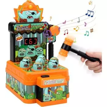 Аркадная игра, игрушки, игра «Ударь крот», мини-электронный мультфильм в стиле зомби, веселая игрушка на Хэллоуин, подарок на вечеринку для малышей, мальчиков и девочек