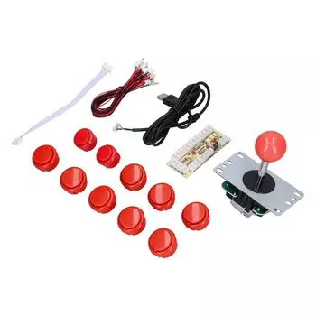 Аркадный игровой джойстик с 8-позиционным USB-кодером с нулевой задержкой и 10 кнопками, детали для набора для самостоятельной сборки аркадного игрового джойстика и кнопок для игрового автомата