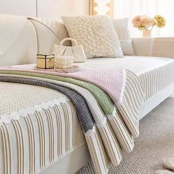 Арктический флисовый кремовый ветер вафельный диванная подушка, всесезонный универсальный нескользящий чехол для дивана, чехол для подушки, тканевый чехол 70*70cm зелёный