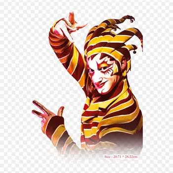 Arlequin H цирковой утюг с термопереносной печатью, виниловые нашивки, наклейки для одежды, аппликации «сделай сам», моющиеся нашивки