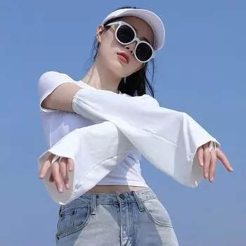 Arm Cover Women Arm Sleeves Ice Silk Arm Sleeves Driving Sunscreen Sleeves Summer Sunscreen Sleeves