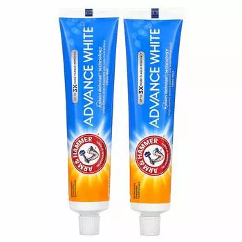 Arm & Hammer, Advance White, зубная паста с фтором против кариеса, чистая мята, двойная упаковка, 6 унций (170 г) Каждый