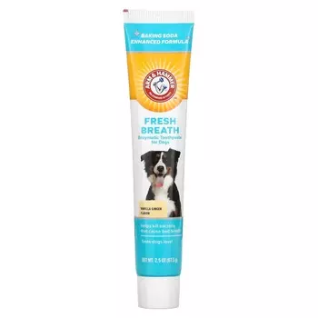 Arm & Hammer, энзимная зубная паста для устранения неприятного запаха изо рта, для собак, ваниль и имбирь, 67,5 г (2,5 унции)