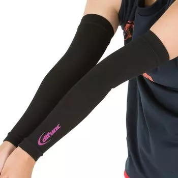 Arm Sleeve Arm Cover 1 Pair Black x Purple M Size Friction Resistant Graduated Compression Sweat Absorption Volleyball Baseball D&M D-7000