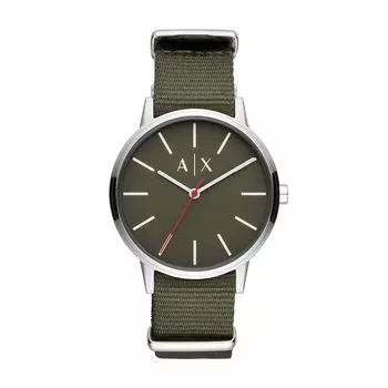 Armani Exchange 3-стрелочные часы из нержавеющей стали AX2709 серебристого нейлона с японским кварцевым ремешком для мужчин