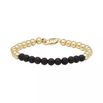 ARMANI EXCHANGE Браслет из латуни с бусинами One No AX мужской двухцветный (Модель AXG0119710), Размер, латунь, драгоценности.