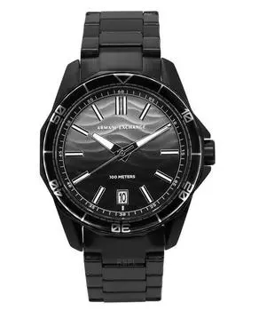 Armani Exchange Черные кварцевые мужские часы из нержавеющей стали с серым циферблатом AX1952 100M серый