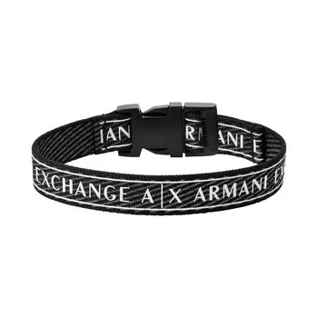 Armani Exchange черный и серый rPET браслет-манжета мужской (МодельAXG0082040)