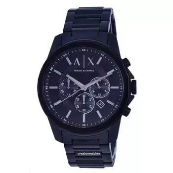 Armani Exchange хронограф из нержавеющей стали с черным циферблатом кварцевые мужские часы AX1722 чёрный
