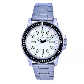 Armani Exchange Кварцевые мужские часы из нержавеющей стали с белым циферблатом AX1853 белый