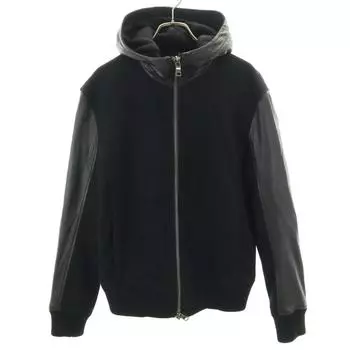 ARMANI EXCHANGE Sheepskin leather hoodie Stajan S black Men s Used