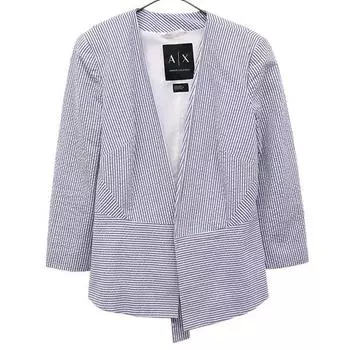 ARMANI EXCHANGE stripe Seersucker No color jacket 4 Blue x white Women Used