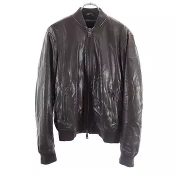 ARMANI JEANS Faux fur lining Zip jacket 48 Black series logo Men s Used