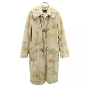 ARMANI JEANS Faux leather Long coat 6 beige Women Used