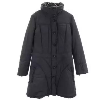 ARMANI JEANS Пальто на ватине с длинным рукавом I 38 черный Складной капюшон Женский Б/у