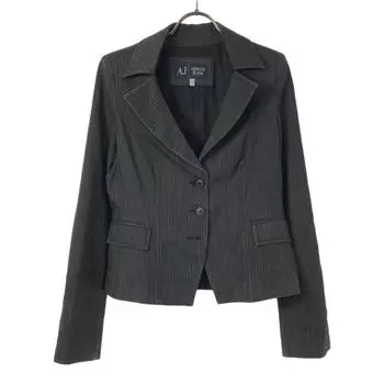 ARMANI JEANS stripe tailored jacket 34 Gray Women Used