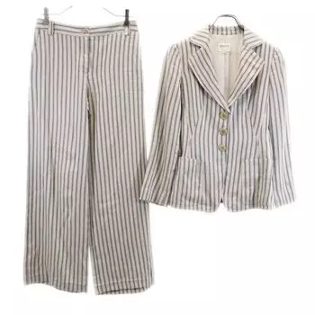 ARMANI made in Italy Striped Pattern pants suit Setup 4 Gray Women Used