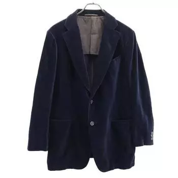 ARMANI Велюровый приталенный пиджак 48 Темно-синий Мужской Б/у