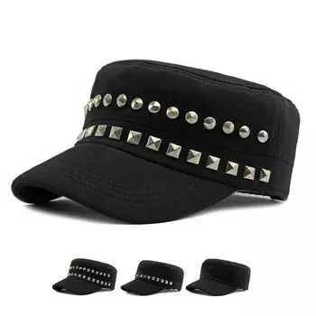 Армейская кепка весна-осень, хлопковые военные кепки, плоская кепка, мужская уличная солнцезащитная шляпа, солнцезащитный козырек, женская кепка в стиле хип-хоп с заклепками, кепка дальнобойщика