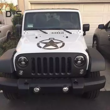 Армейская звезда графическая виниловая наклейка на окно автомобиля, капот двигателя, светоотражающая наклейка 40cm чёрный