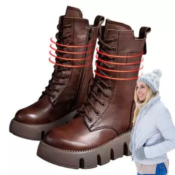 Армейские ботинки для женщин, модные ботинки с нескользящей подошвой, утолщенные теплые плюшевые и мягкие мотоциклетные ботинки 35