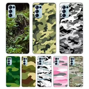 Армейский камуфляж для OPPO Reno7 SE 6 5 ZF 4G 5G Find X2 X3 Neo Lite Pro Plus прозрачный мягкий чехол для телефона Coque OPPO Reno5 F 4G