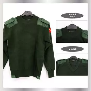 Армейский зеленый свитер с длинными рукавами, утепленный свитер безопасности, шерстяной свитер, зимний теплый свитер, вязаный свитер для активного отдыха XS