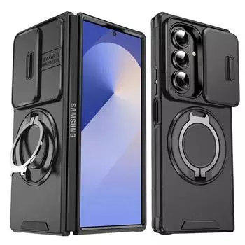 Armor Case For Samsung Galaxy Z Fold 7 5G Slide Camera Protection Phone Case for Galaxy Z Fold 6 Magnetic Ring Holder Cover Galaxy Z Fold7