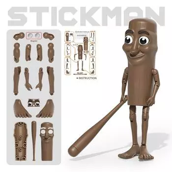 Armor Mechanical Tung Tung Tung Sahur Kids Action Figures With Joints Magnetic Magnetic Wood Stick