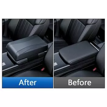 Armrest Box Height Pad Leather Armrest Cushion Universal Elbow Supportor Car Armrest Pad Adjustable Auto Seat Gap Organizer чёрный