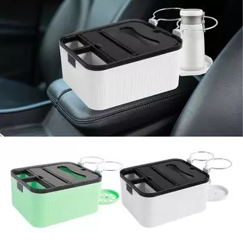 Armrest Storage Box Car Seat Organizer Tissue Box Container Space Saving Versatile Car Console Organiser Automotive Armrest