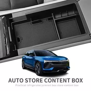 Armrest Storage Box for Chevrolet Blazer EV 2025 2025 Car Center Console Tray Organizer Interior Accessories Tidying Black