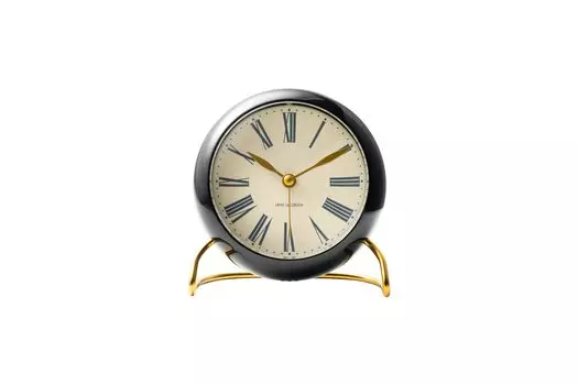 ARNE JACOBSEN Настольные часы-будильник 11 см Скандинавский дизайн Ретро-звук будильника ROMAN CLASSIC 43698 в Японии (Бесшумный дизайн) Предварительный релиз чёрный