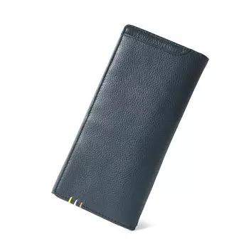 Arnold Palmer Genuine Leather Long Wallet with Exterior and Wallet Simple Design for Business and Casual Navy Blue Men s Pocket, Flap, Design, Wear,