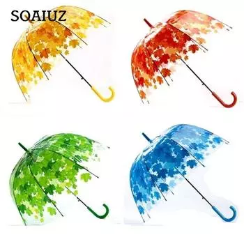 Арочный прозрачный зонт с длинной ручкой, женский сетчатый красный прозрачный зонт, прямой зонт ONE синий