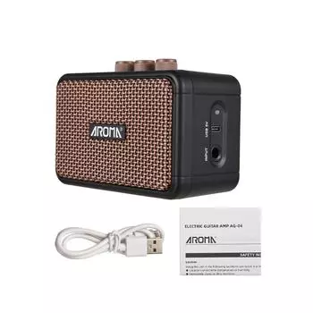 Aroma 5 Вт динамик для электрогитары настольный динамик чистый и овердрайв 2 звуковые эффекты поддержка чёрный