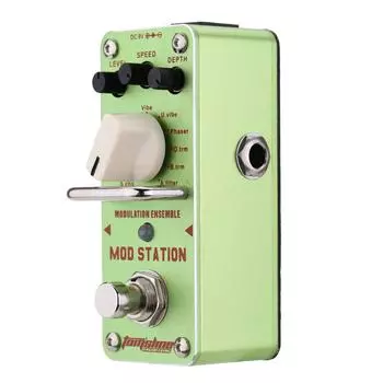 AROMA AMS-3 Mod Station Modulation Ensemble Педаль эффектов для электрогитары Мини-одиночный эффект с True Bypass зелёный