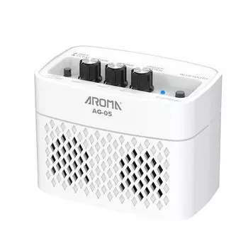 AROMA Aroma Guitar Amplifier Rechargeable 5W Bluetooth Function WHT Built-in AG-05