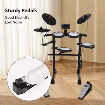 AROMA Electric Drum Set Электронная ударная установка для взрослых начинающих 144 различных тонов 12 барабанных тонов чёрный