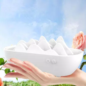 Аромадиффузор с функцией капель воды для ароматерапии в горах и увлажнения белый