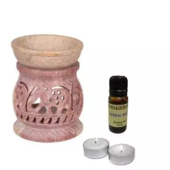 Аромадиффузор с тальковым камнем и 2 чайными свечами, 2,5 мл