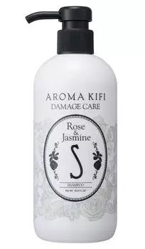 AROMAKIFI Шампунь для ухода за поврежденными волосами 500 мл с ароматом розы, жасмина и