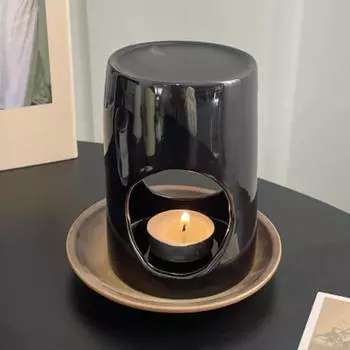 -Аромакуритель, подсвечник для чайной свечи, аромадиффузор для украшения стола, спальни, Black