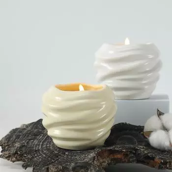 Ароматерапевтическая свеча пустая чашка керамический большой подсвечник контейнер украшения для дома долговечный романтический аромат подарок для лучшей подруги Matt (lemon yellow) does not contain wax